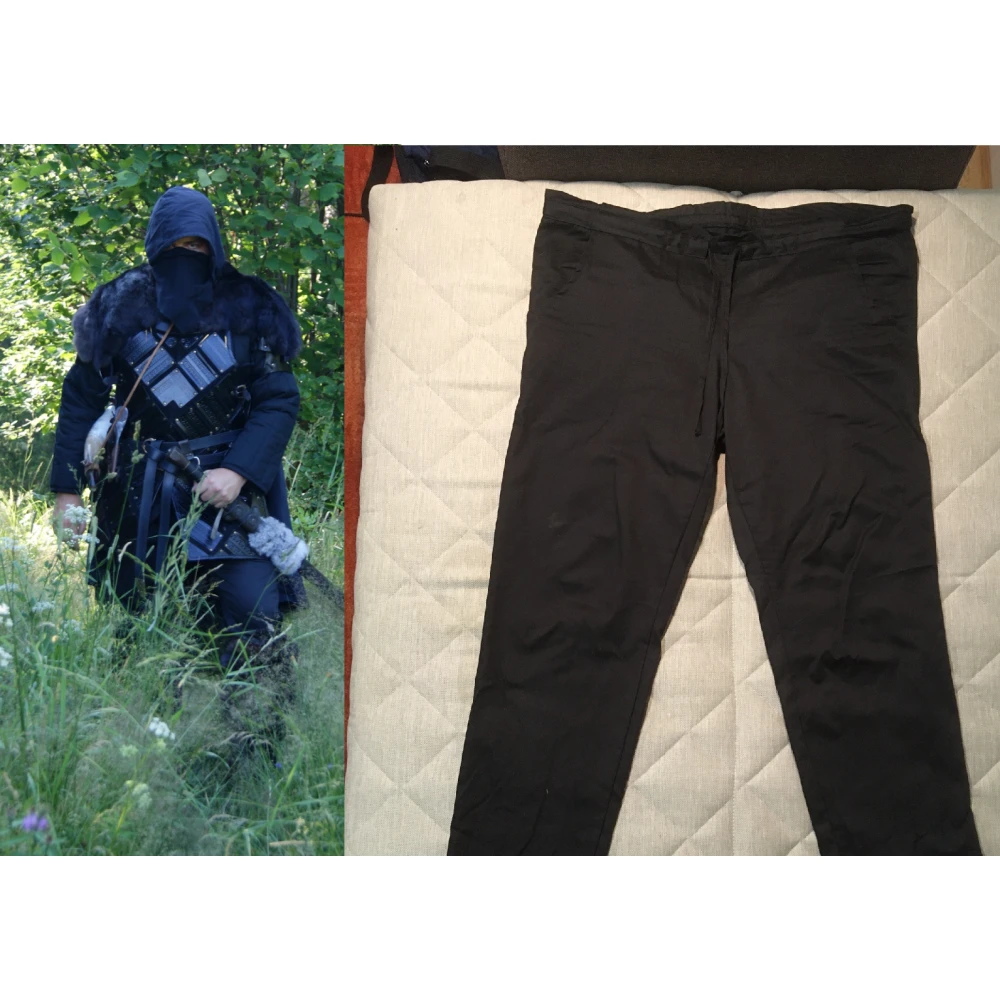 Baumwollhose gerade – schwarz