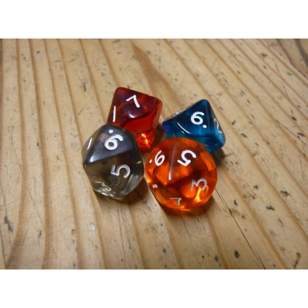 Translucent d10 die