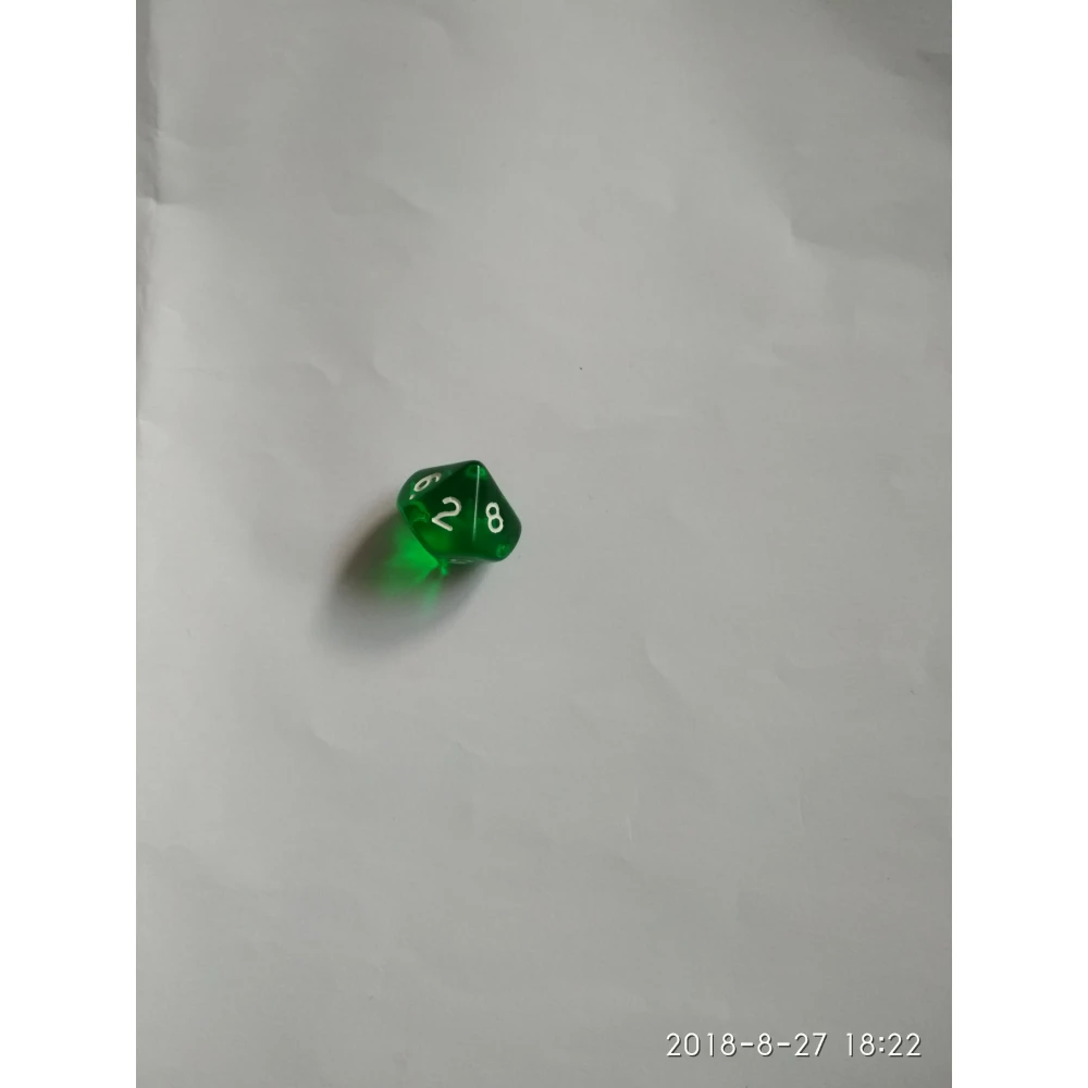 Translucent d10 die
