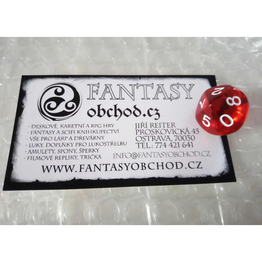 Translucent d10 die