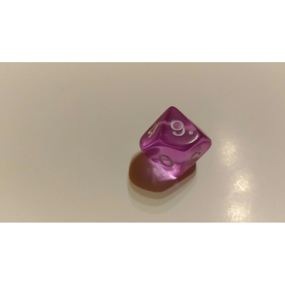 Translucent d10 die