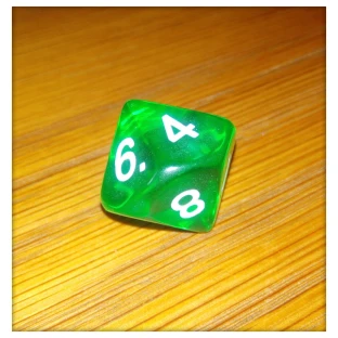 Translucent d10 die