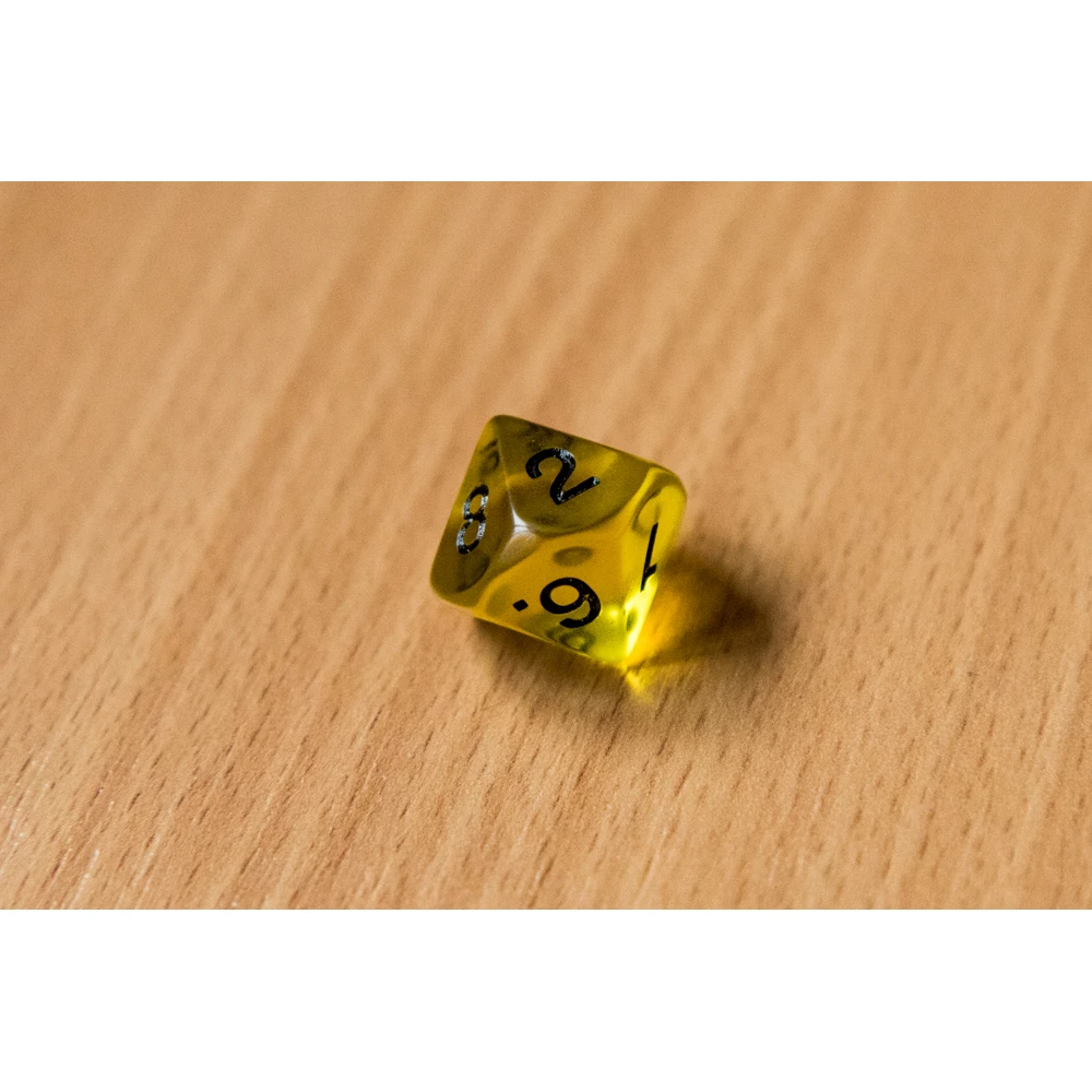 Translucent d10 die