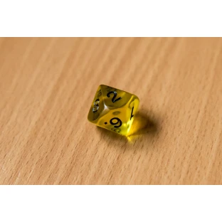 Translucent d10 die