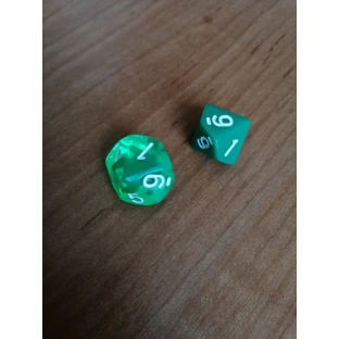 Translucent d10 die