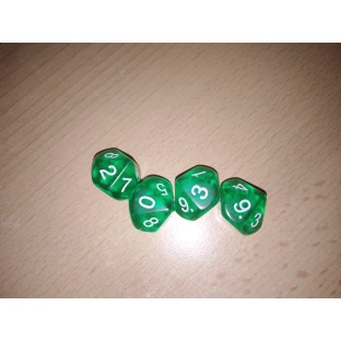 Translucent d10 die