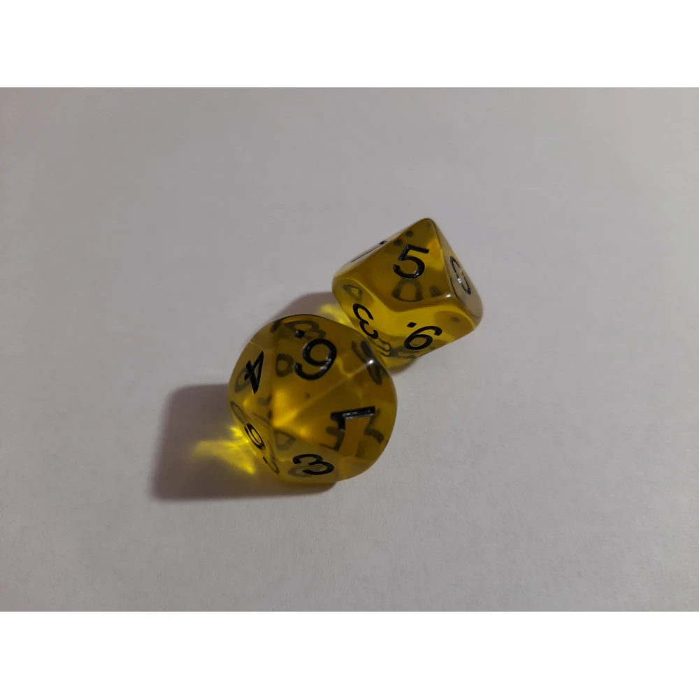 Translucent d10 die