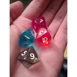 Translucent d10 die