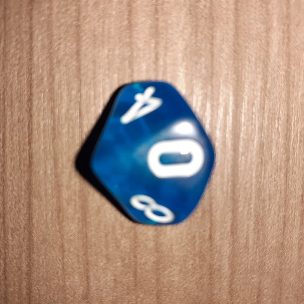 Translucent d10 die