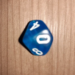 Translucent d10 die