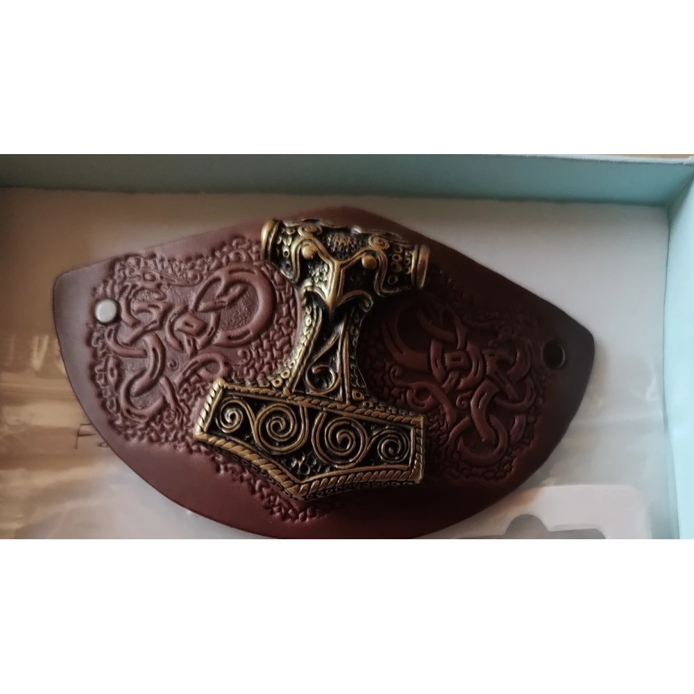 Kožená spona do vlasů Thorovo kladivo