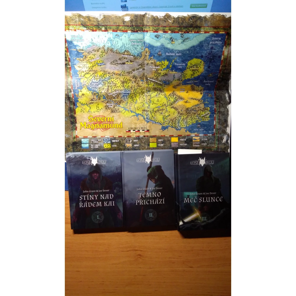 Legendy o Osamělém Vlkovi - komplet 6 knih s mapou a plackou
