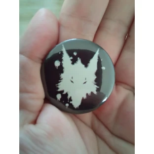 Lone Wolf Button schwarz