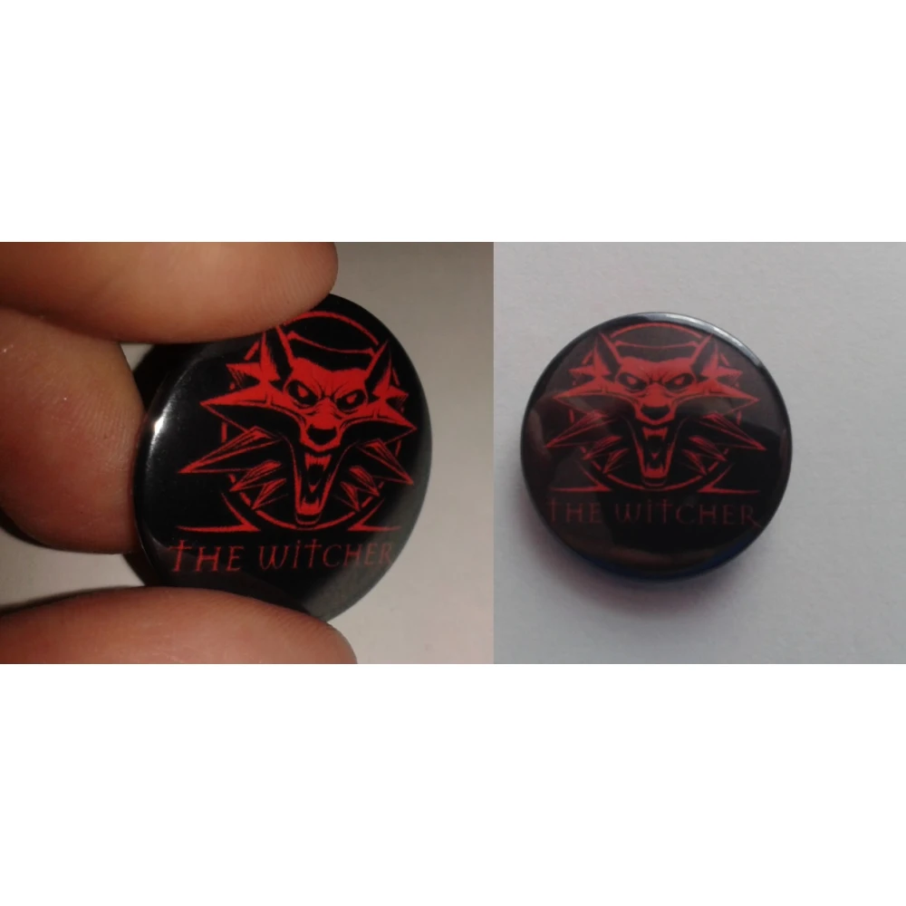 Witcher Button schwarz