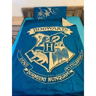 Obliečky obsahovali Harry Potter - Rokfort, modrá