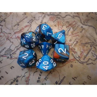 Dice Set - Blue-Copper Fusion
