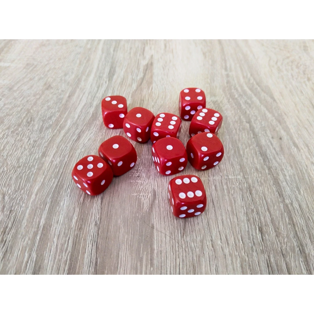Set of six-sided dice with pips (10 pcs)