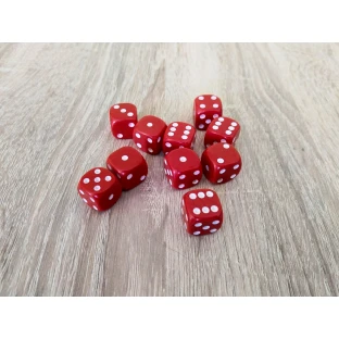 Set of six-sided dice with pips (10 pcs)