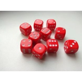 Set of six-sided dice with pips (10 pcs)
