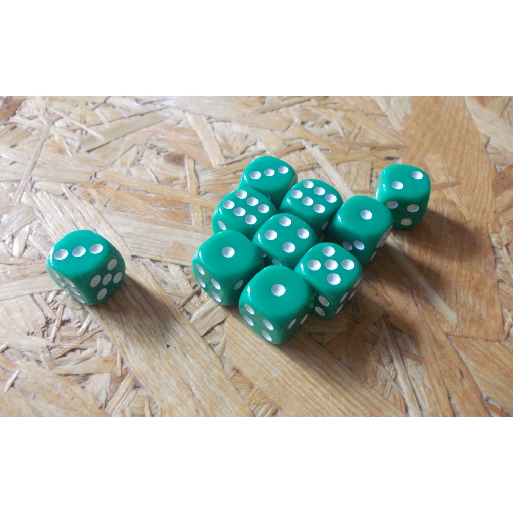 Set of six-sided dice with pips (10 pcs)
