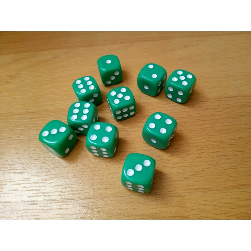 Set of six-sided dice with pips (10 pcs)