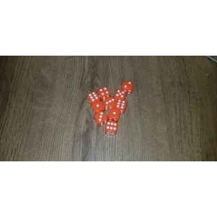 Set of six-sided dice with pips (10 pcs)