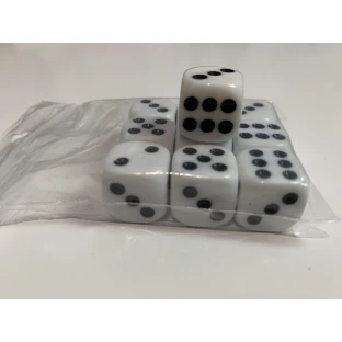 Set of six-sided dice with pips (10 pcs)