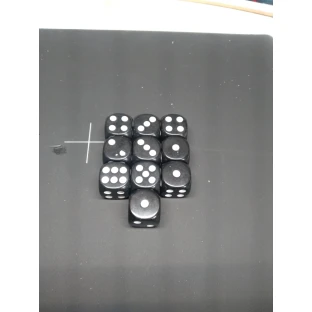 Set of six-sided dice with pips (10 pcs)