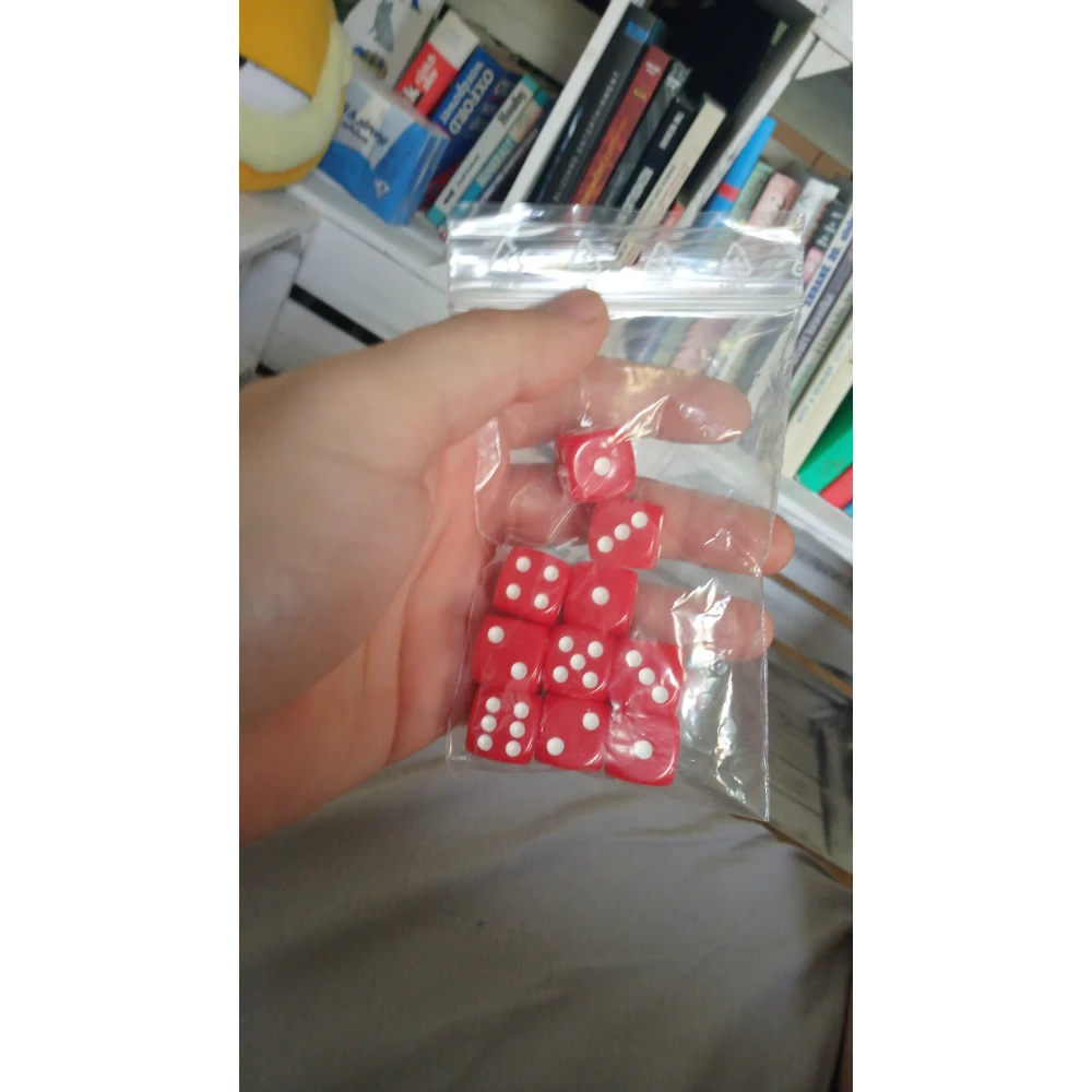 Set of six-sided dice with pips (10 pcs)