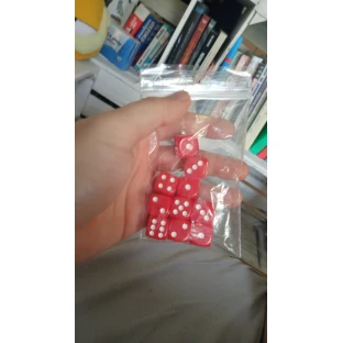 Set of six-sided dice with pips (10 pcs)