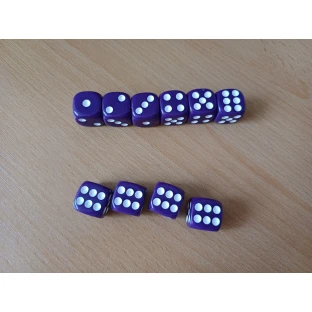 Set of six-sided dice with pips (10 pcs)