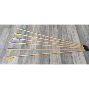 EK-Archery wooden arrow, feather fletching 80 cm