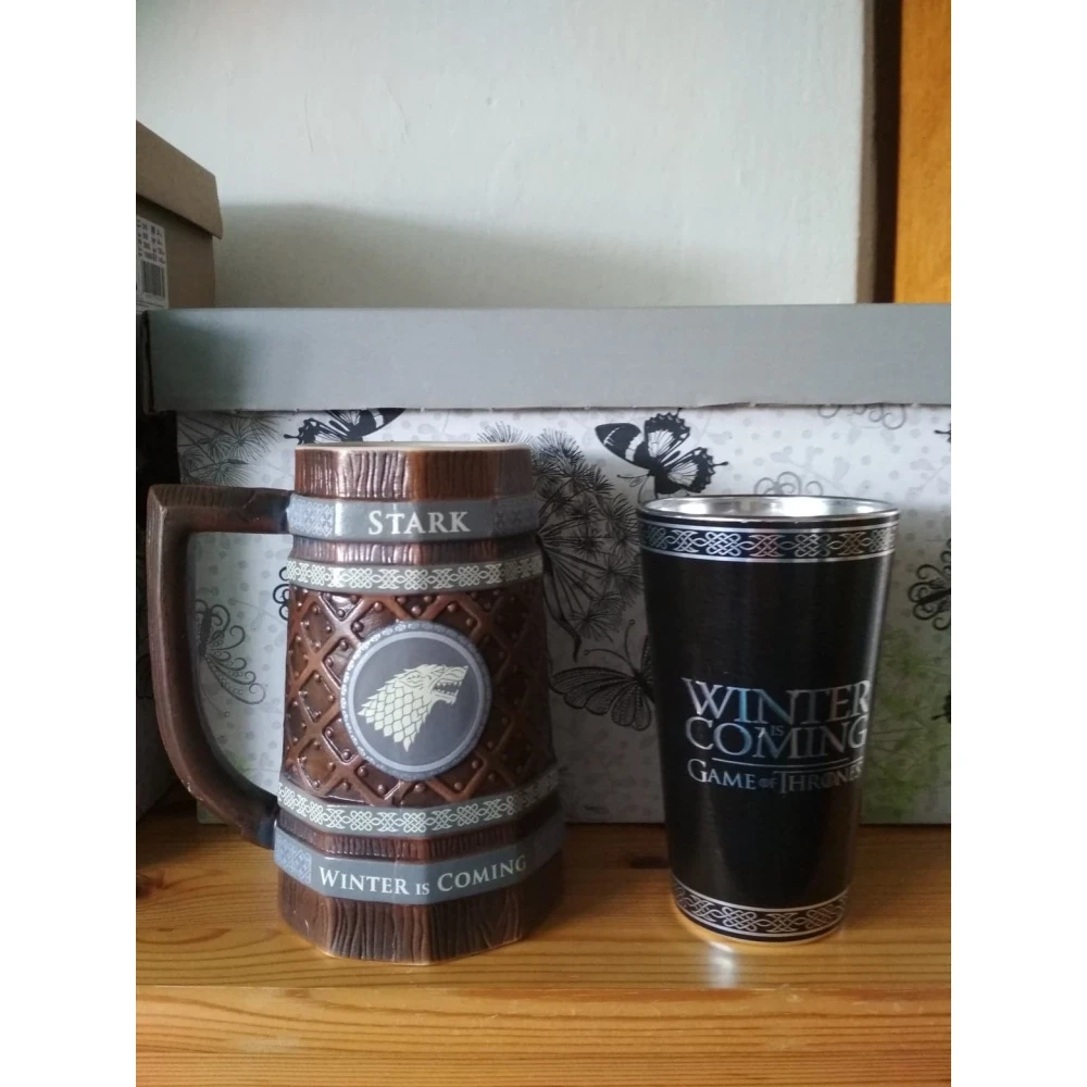 Pohár Game of Thrones - Stark Logo, čierny