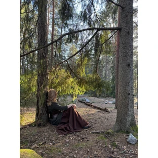 Stredoveká kruhová sukňa - hnedá