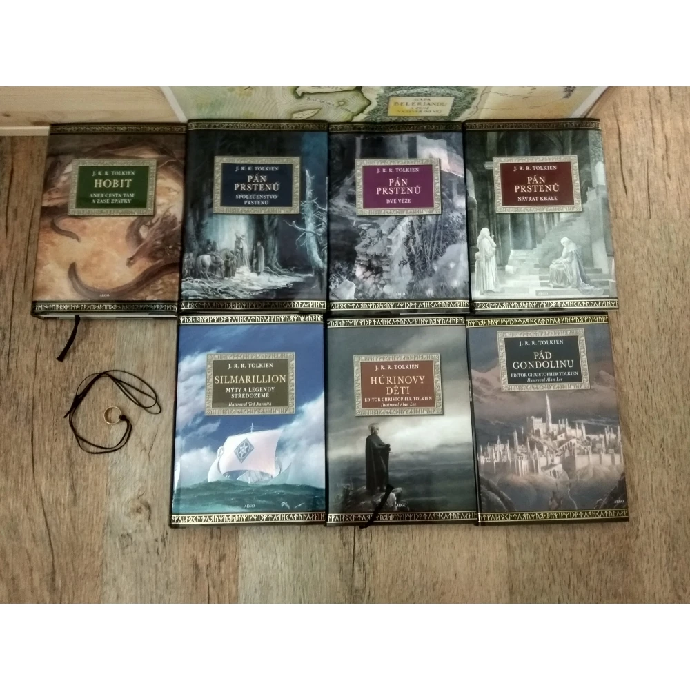 Tolkien - komplet 7 knih + Jeden prsten