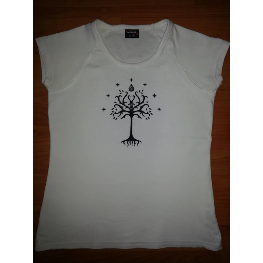 Damen-T-Shirt mit dem Baum von Gondor (weiß)