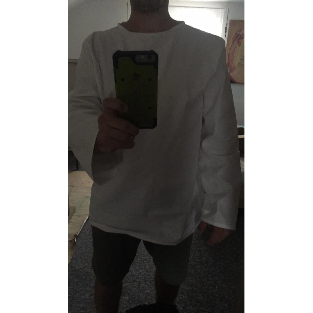 Long-sleeved cotton tunic - white