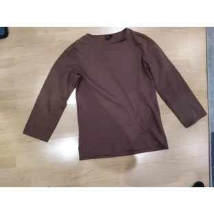 Long-sleeved cotton tunic - brown