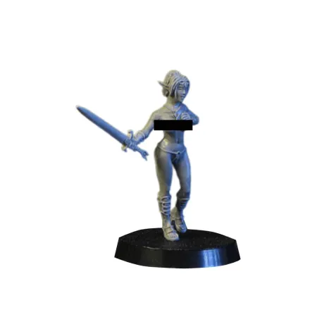 RPG Miniature - Elf Warrior with Sword (Unsheathed)