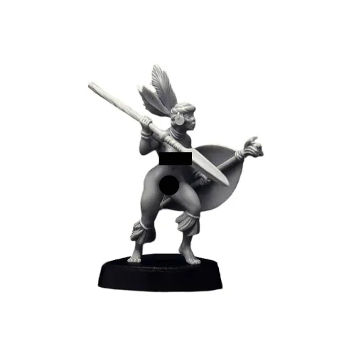 RPG Miniature - Attacking Tribal Warrior (Bare)