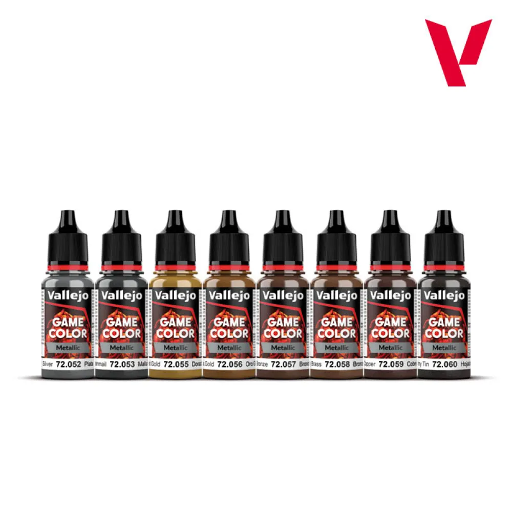 Vallejo Paint Set: Metallic colors (8 pcs)