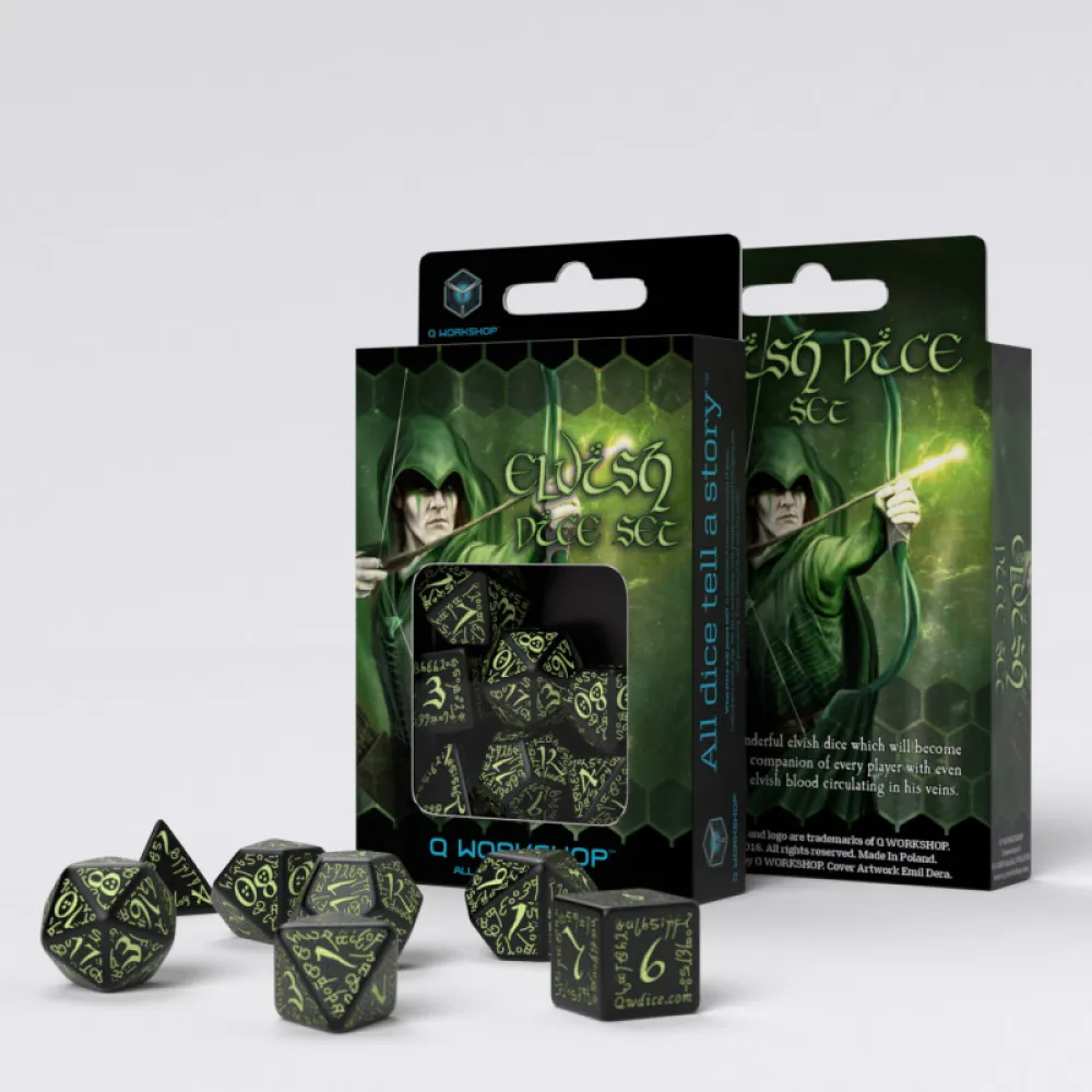 Elven Dice Set - Glow in the Dark