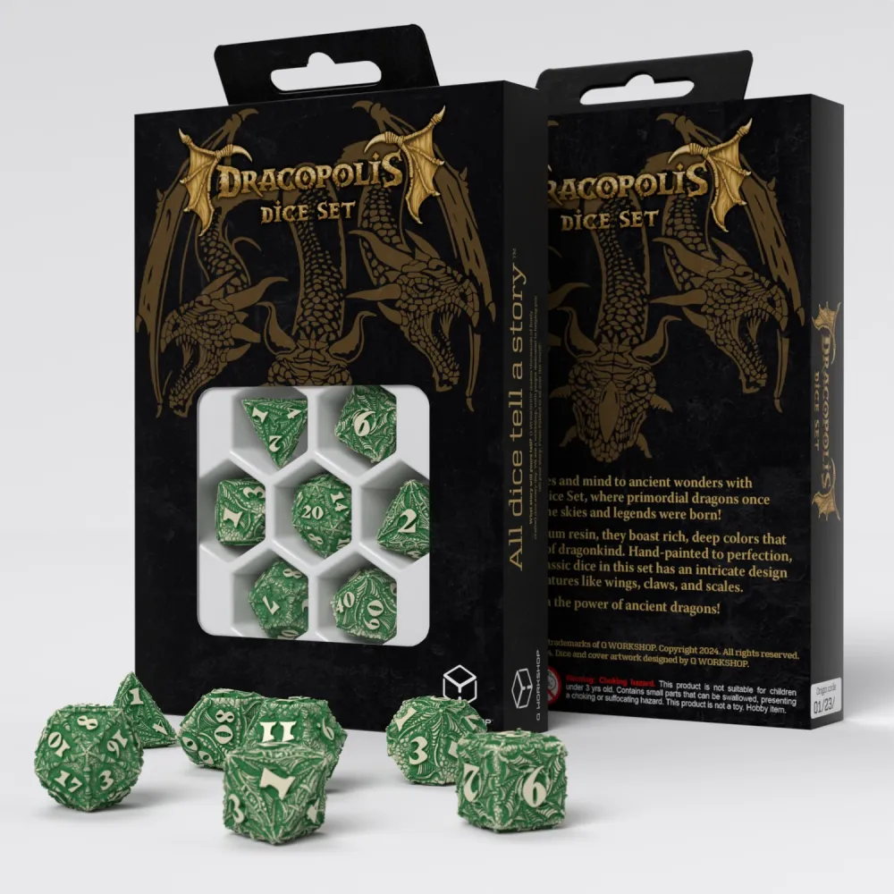 Dracopolis Dice Set - Welsh Green