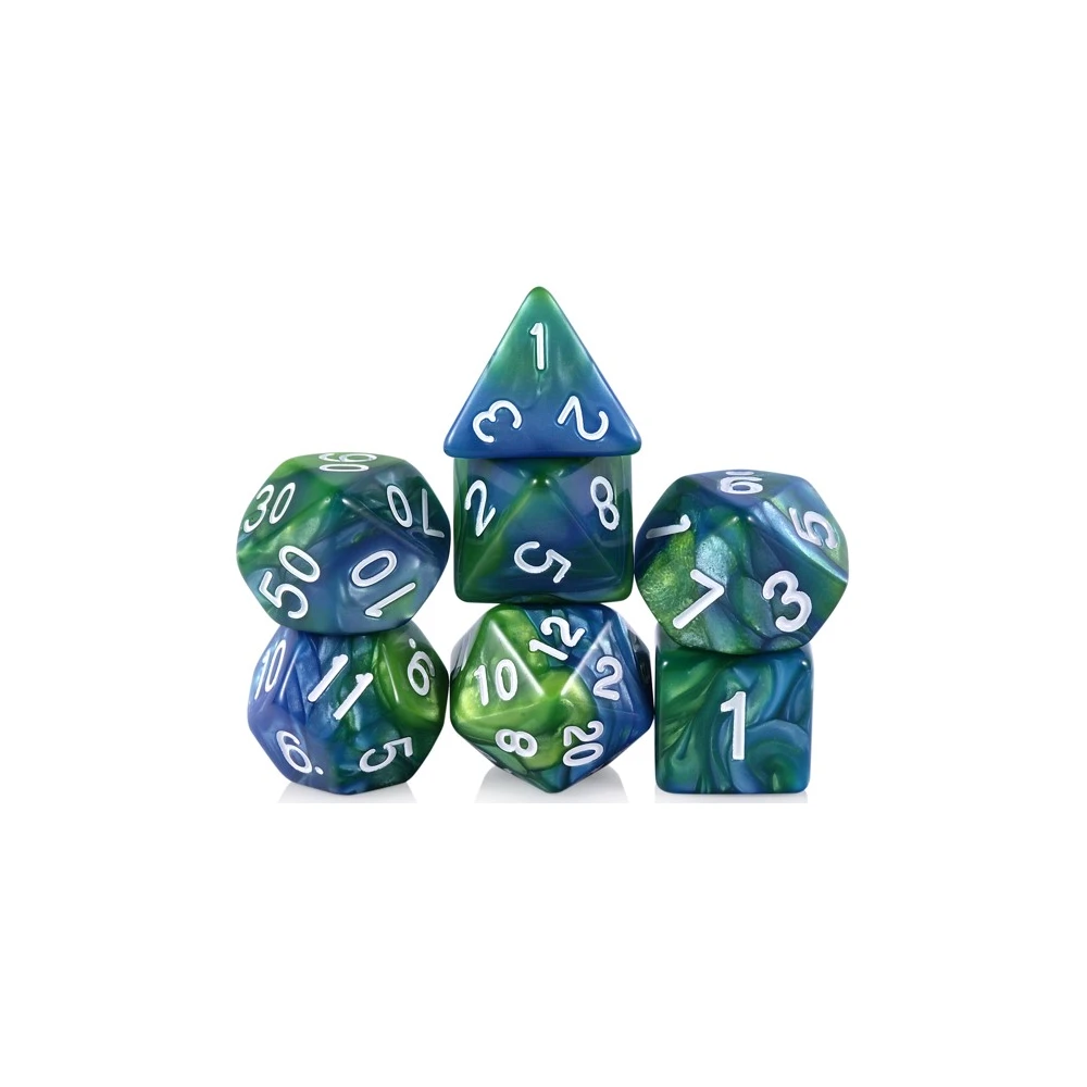 Dice Set - Blue-Green Fusion