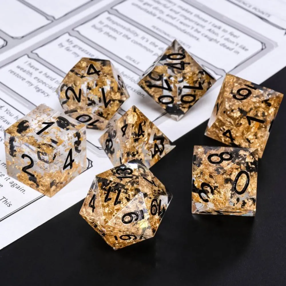 Dice Set - Golden Flakes
