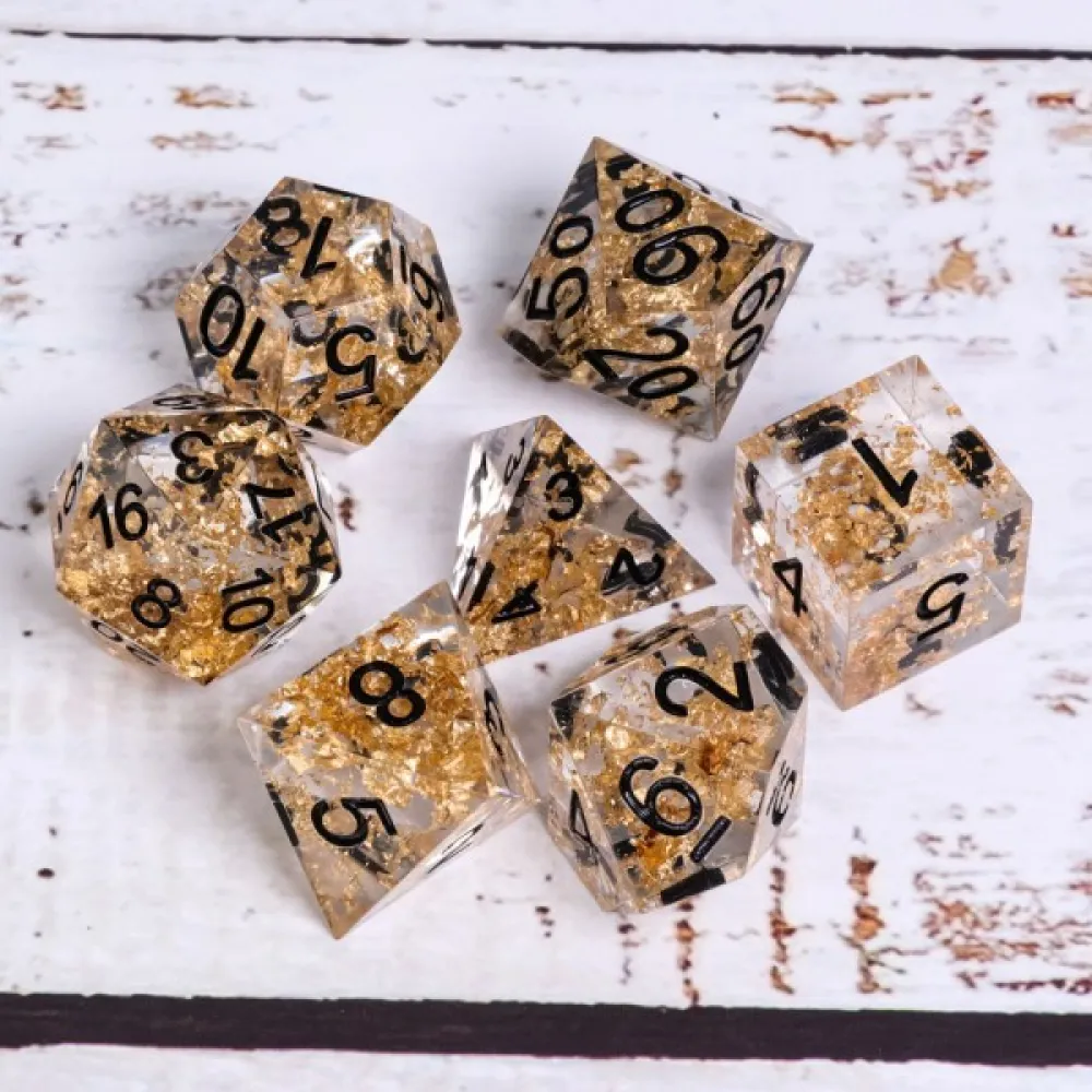 Dice Set - Golden Flakes