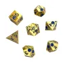Blue Rose Metal Dice Set, gold