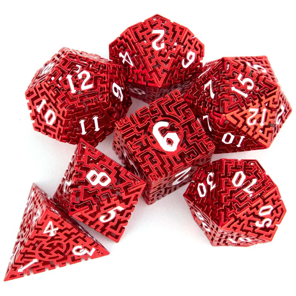 Hollow Metal Dice Set - Labyrinth
