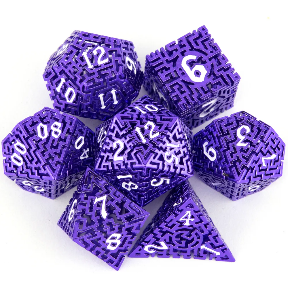 Hollow Metal Dice Set - Labyrinth