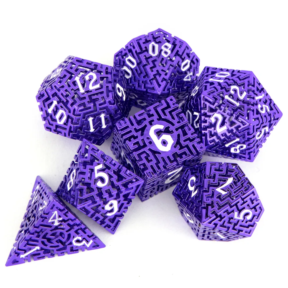 Hollow Metal Dice Set - Labyrinth